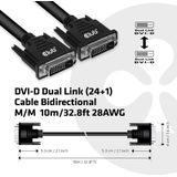 Club 3D - CAC-1220 - Videokabel - Zwart - DVI-D naar DVI-D - 10 m