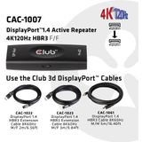 Club 3D - DisplayPort 1.4 Actieve Repeater - Zwart - USB 2.0