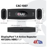 Club 3D - DisplayPort 1.4 Actieve Repeater - Zwart - USB 2.0