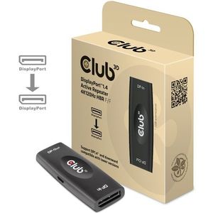 Club 3D - DisplayPort 1.4 Actieve Repeater - Zwart - USB 2.0