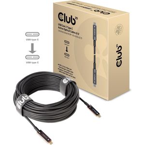 Club 3D USB Gen 2 Type C actieve optische kabel 4K 60Hz Ultra HD unidirectioneel M/M 20 meter