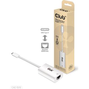 CLUB3D CAC-1519 tussenstuk voor kabels USB-C RJ-45 Wit