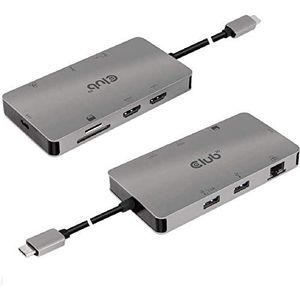 CLUB3D USB 3.2 Gen1 Type-C 8-in-1 Hub With 2x HDM - 2x USB- - RJ4