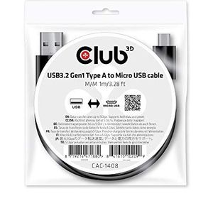 CLUB3D USB 3.2 Gen1 Type-A to Micro USB Cable M/M 1m /3.28ft