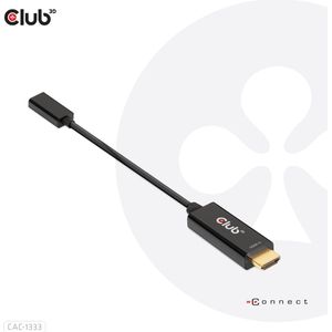 CLUB3D HDMI to USB Type-C 4K60Hz Active Adapter M/F, 0,22 m, HDMI Typ A (Standard), USB Typ-C, Männlich, Männlich, Gold