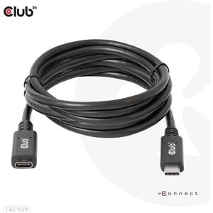 Club 3D USB Gen1 Type-C Extensie kabel 5Gbps 60W(20V/3A) 4K60Hz M/F 1m/3.28ft