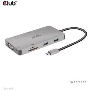 Club3D USB 3.1 Gen 1-Hub 9 Poorten - Netwerkaansluiting