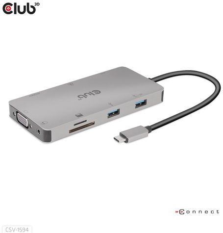 Club3D USB 3.1 Gen 1-Hub 9 Poorten - Netwerkaansluiting