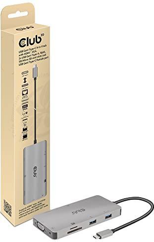 Club3D USB 3.1 Gen 1-Hub 9 Poorten - Netwerkaansluiting