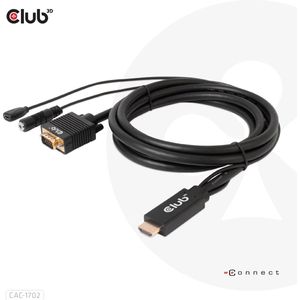Club3D HDMI / Jackplug / USB-micro-B / VGA Adapterkabel HDMI-A Stekke - Jackplug-bus 3,5 M