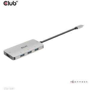 CLUB3D CSV-1547 interface hub USB 3.2 Gen 2 (3.1 Gen 2) Type-C 10000 Mbit/s Zwart, Zilver