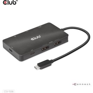 Club 3D USB Gen2 Type-C to Dual DisplayPort 4k60Hz 7-in-1 HUB - 2x Displayport