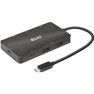 CLUB3D USB Gen2 Type-C Dual DisplayPort - 4K 60Hz - 7-in-1 - Zwart