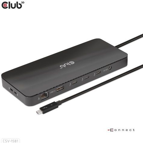CLUB3D CSV-1581 laptop dock & poortreplicator Zwart