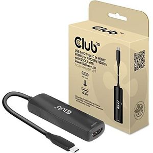 Club3D CAC-1588 USB Gen2 Type-C naar HDMI™ 8K60Hz of 4K120Hz HDR10, DSC1.2, Power Delivery 3.0 Activ Adapter St./B.