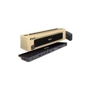 Club 3D USB Gen1 Type-C Triple Display DP1.4 Alt mode Smart PD3.0 Charging Dock with 100 Watt Power Supply