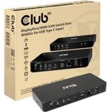 Club 3D DisplayPort/HDMI KVM Switch/Dock 4K60Hz For USB Type-C inputs