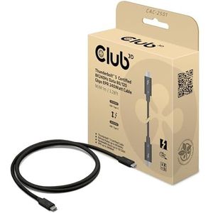 Club 3D CAC-2501 Thunderbolt™ 5 gecertificeerde 8K240Hz gegevens 80/120 Gbps EPR 240 Watt kabel M/M 1 m
