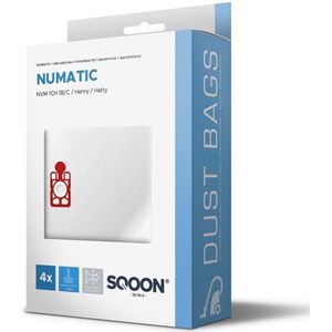 SQOON® Stofzuigerzakken geschikt voor Numatic NVM 1CH Henry / Hetty / James - Model 604015 - 4 stuks