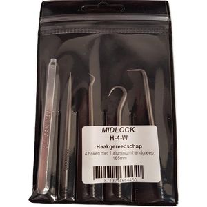 Midlock haakgereedschap - 4-delig - hook & pick - H-4-W