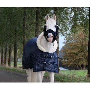 Showdekens - HB Showdeken 'fluffy hood'  Navy Bovenlengte: 160 cm & Onderlengte: 195 cm