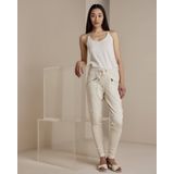 Summum Woman - Sleeveless Cross Strap Top - Beige - Regular Fit - Katoen