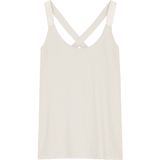 Summum Woman - Sleeveless Cross Strap Top - Beige - Regular Fit - Katoen