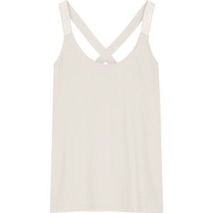 Summum Woman - Sleeveless Cross Strap Top - Beige - Regular Fit - Katoen