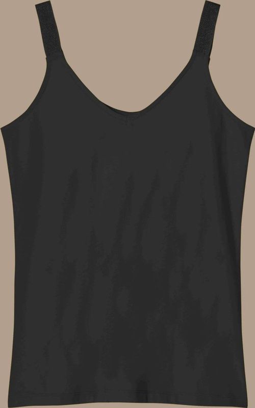 Summum - Nice - Spaghetti Top - Zwart - Katoenmix - 2-zijdig te Dragen