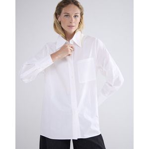 Summum - Blouse - Wit - Katoen - Lange Mouwen - Knoopsluiting