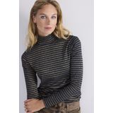 Coltruitje - Midnight Blue - Lurex Ribstof - Lange Mouwen - Rechte Snit