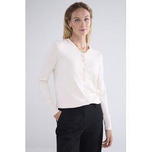 Cardigan - Ivory - Viscose Polyamide - Korte Mouwen