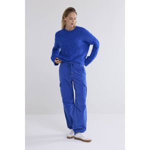 Summum relaxed regular waist cargo broek blauw