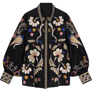 Summum Geborduurde Blouse Zwart