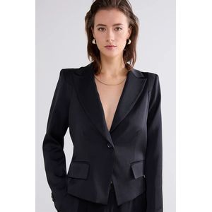 Blazer - Black - 64% Polyester 36% Viscose - Slank Gesneden