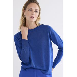Summum Woman Trui Blauw - Ronde Hals - Lurex Knit