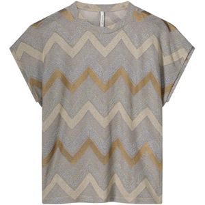Summum Woman Top grijs (Maat: S) - Halslijn: Ronde hals,