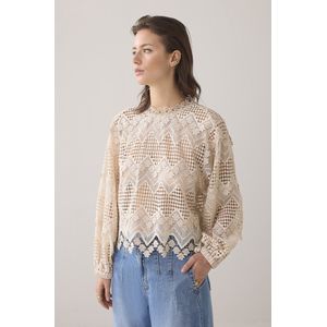 Summum Woman, Dames, Blouses & Shirts, Beige, Maat: XL Poliester,