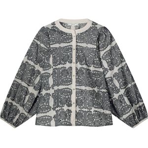 Summum - Blouse - Zwart - 100% Katoen - Lange Mouwen