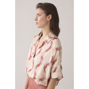 Summum Blouse Faded Ikat - Roze - Casual Met V-hals