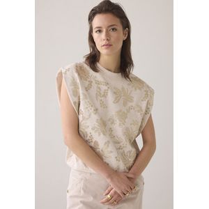 Summum Woman - Versierde Mouwloze Sweater - Beige - Dames