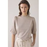 Summum Woman - Lurex Jersey Top - Brons - Lurex Jersey - Korte Mouwen