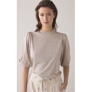 Summum Woman - Lurex Jersey Top - Brons - Lurex Jersey - Korte Mouwen