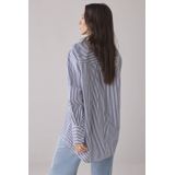 Summum - Blouse - Blauw - 100% Katoen - Lange Mouwen