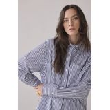 Summum - Blouse - Blauw - 100% Katoen - Lange Mouwen