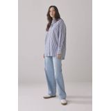 Summum - Blouse - Blauw - 100% Katoen - Lange Mouwen