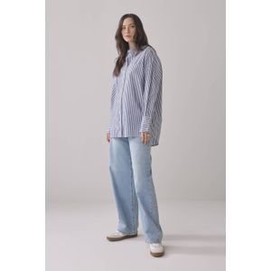 Summum - Blouse - Blauw - 100% Katoen - Lange Mouwen