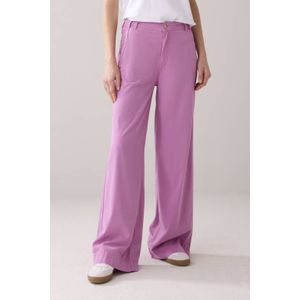 Summum - Wide Leg Broek - Hoge Taille - Lyocell Katoen Elastaan