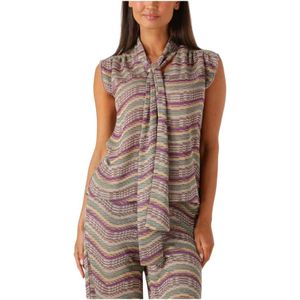 Summum Woman - Multicolour Sparkly Wave - Blouse - Veelkleurig - Linnen