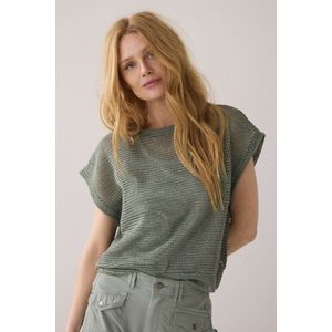 Summum - 3s5142-30706 T-shirt - Oversized - Gauze - Blauw